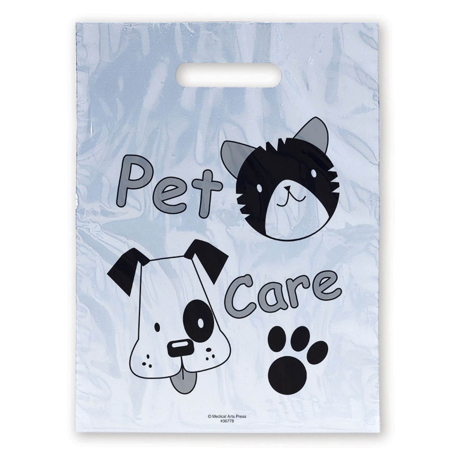 Medical Arts Press® Veterinary Non-Personalized 1-Color Supply Bags; 9 x 13, Pet Care, Dog & Cat Face, 100 Bags, (36778)