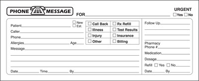Medical Arts Press® Phone Message Labels, Adhesive Backed