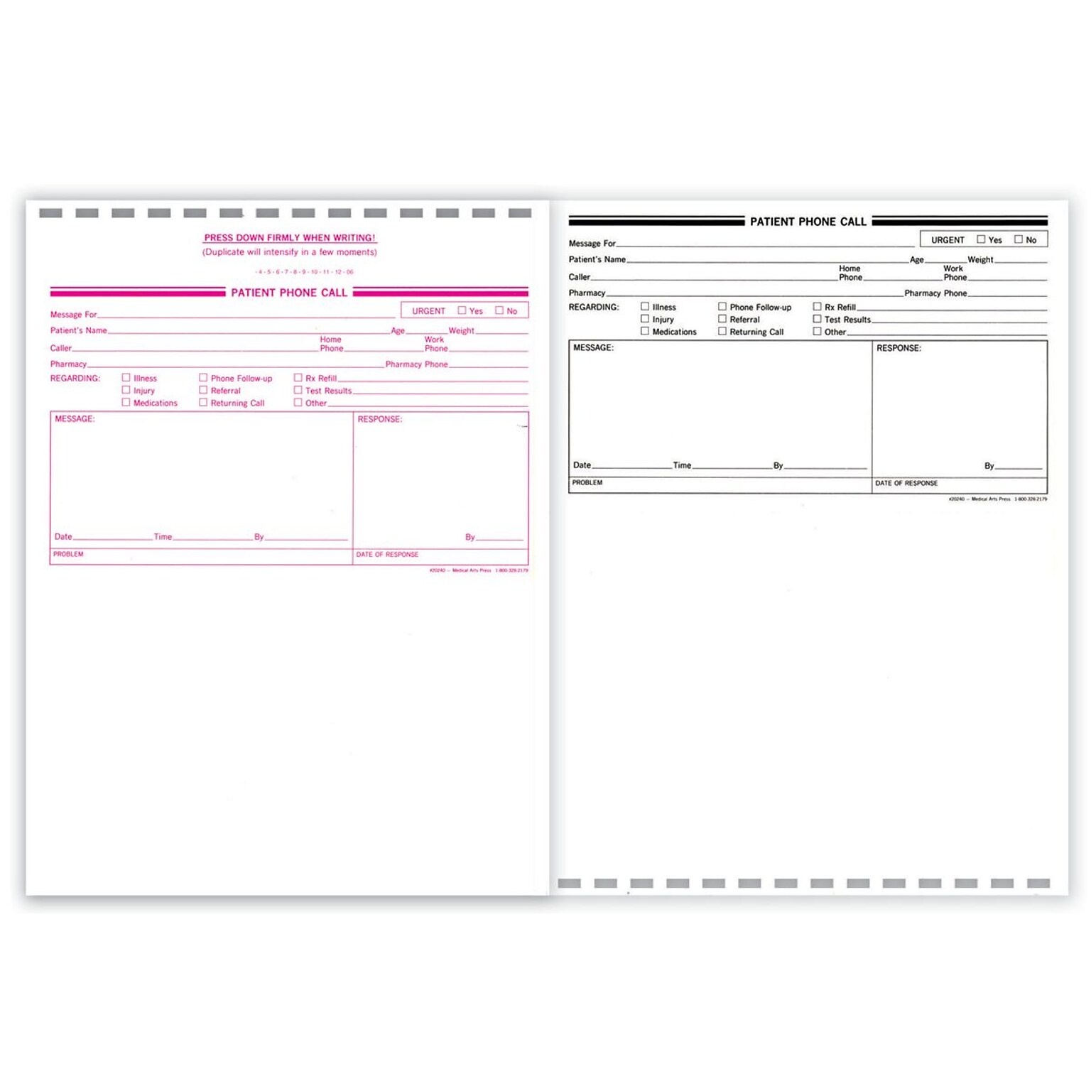 Medical Arts Press Patient Call Book, Self-Duplicating, 3/Pack (20240)