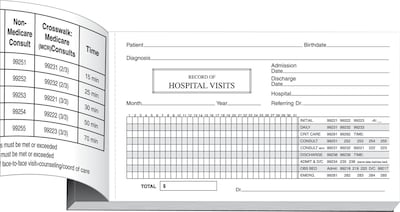 Medical Arts Press® Log of Hospital Visits; Pocket-sized, 1-Part