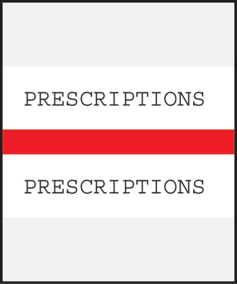 Medical Arts Press® Standard Preprinted Chart Divider Tabs; Prescriptions, Red