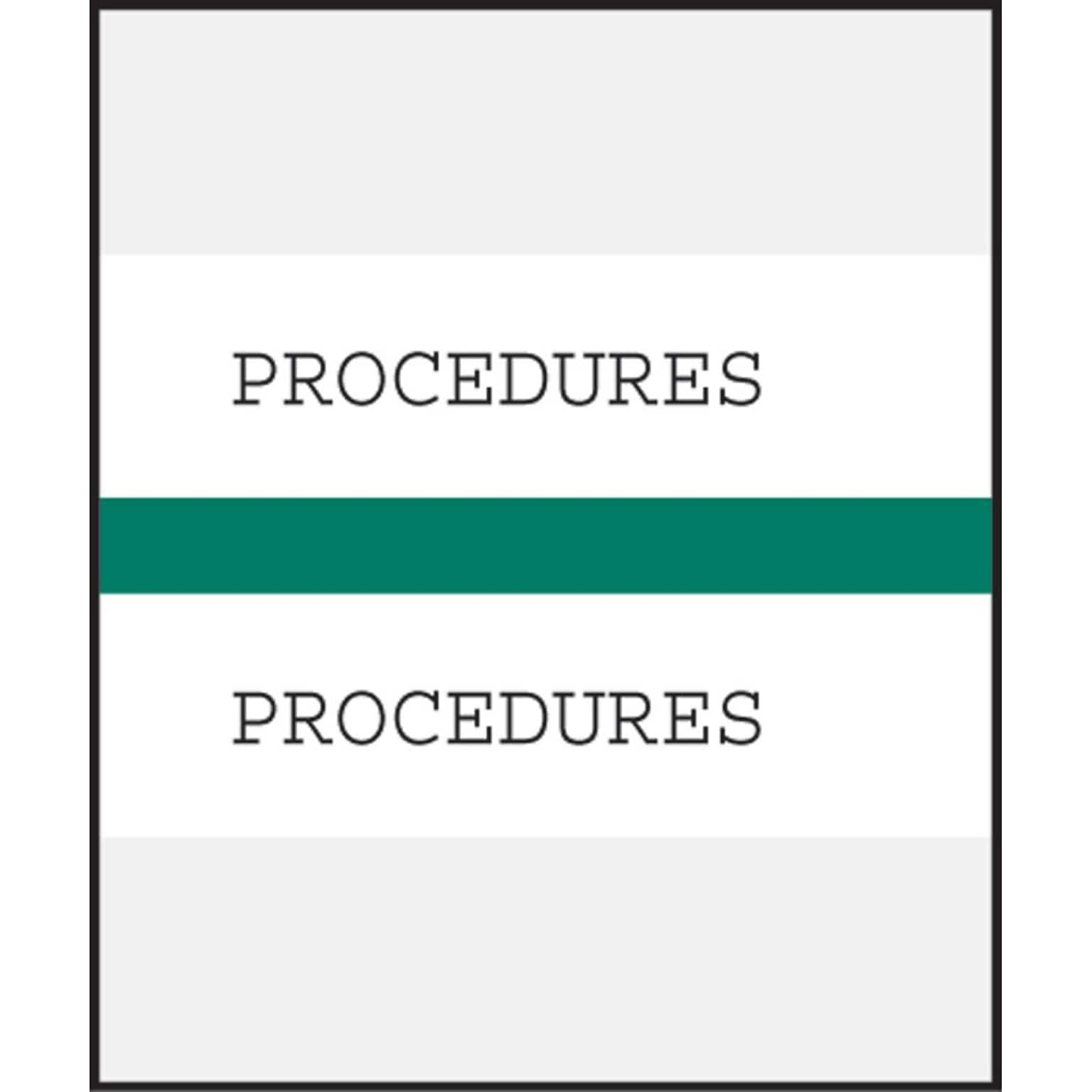 Medical Arts Press® Standard Preprinted Chart Divider Tabs; Procedures, Dark Green