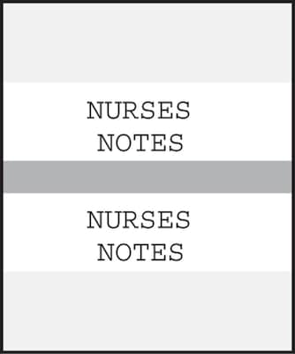 Medical Arts Press® Standard Preprinted Chart Divider Tabs; Nurses Notes, Gray