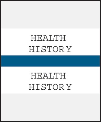 Medical Arts Press® Standard Preprinted Chart Divider Tabs; Health History, Dark Blue