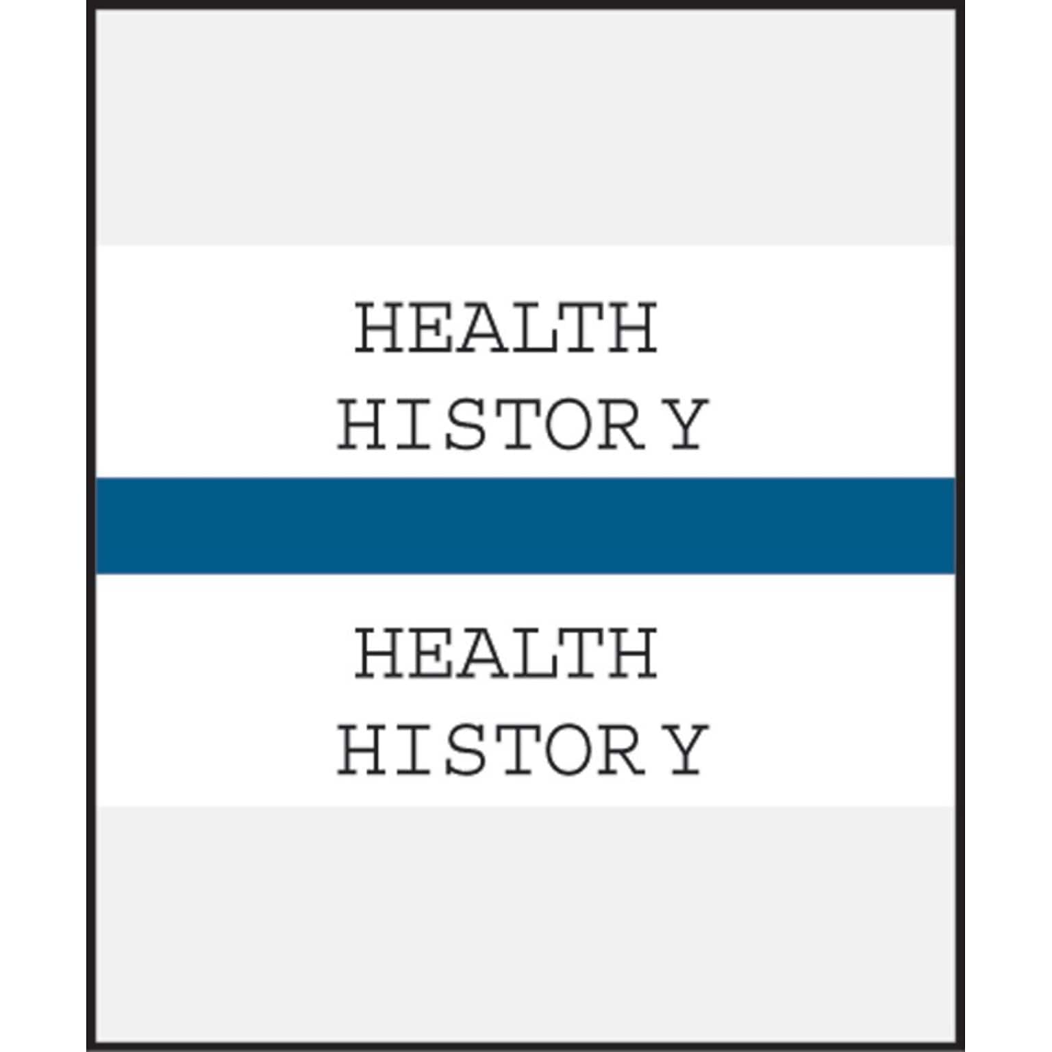 Medical Arts Press® Standard Preprinted Chart Divider Tabs; Health History, Dark Blue