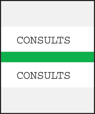 Medical Arts Press® Standard Preprinted Chart Divider Tabs; Consults, Green