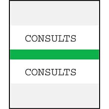 Medical Arts Press® Standard Preprinted Chart Divider Tabs; Consults, Green