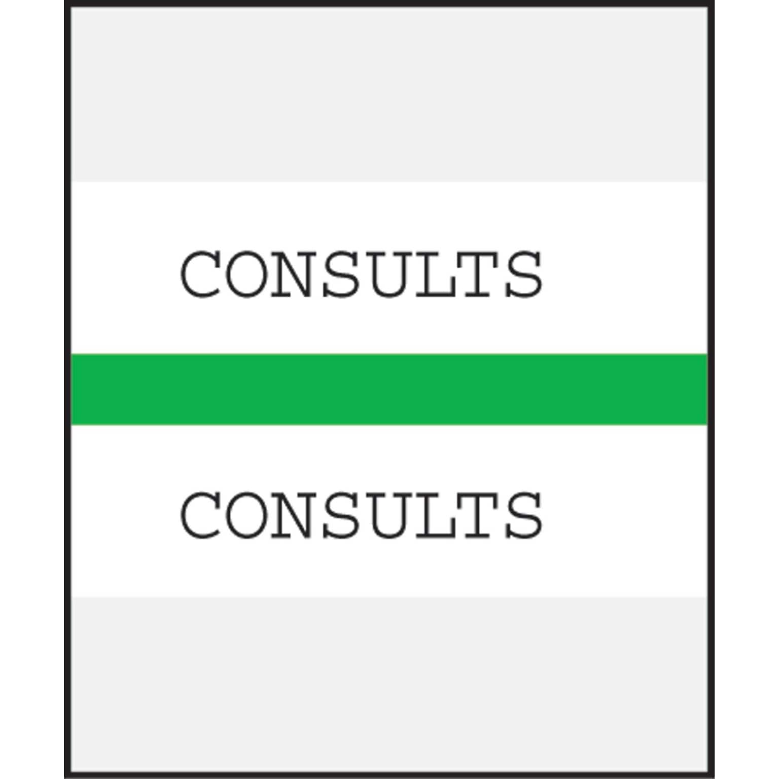 Medical Arts Press® Standard Preprinted Chart Divider Tabs; Consults, Green