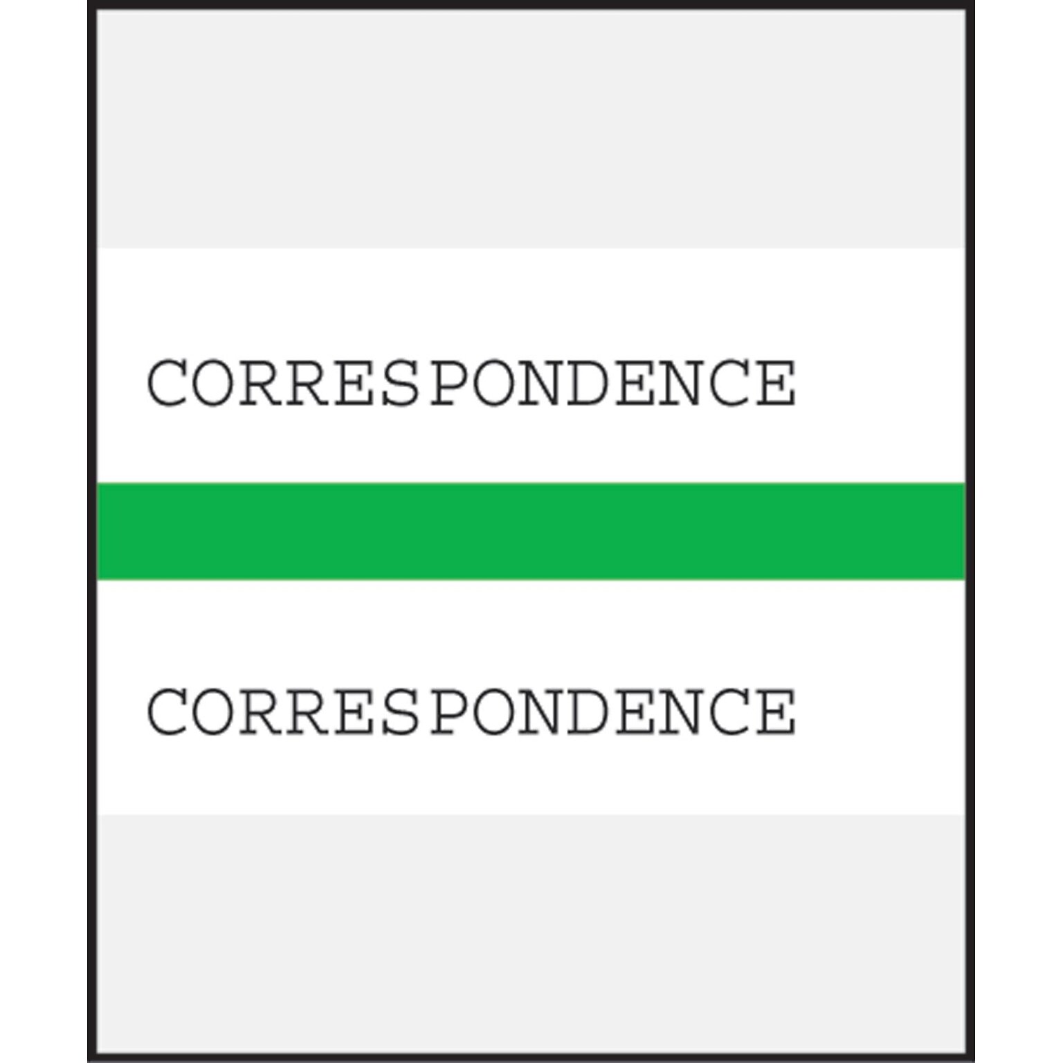 Medical Arts Press® Standard Preprinted Chart Divider Tabs; Correspondence, Green