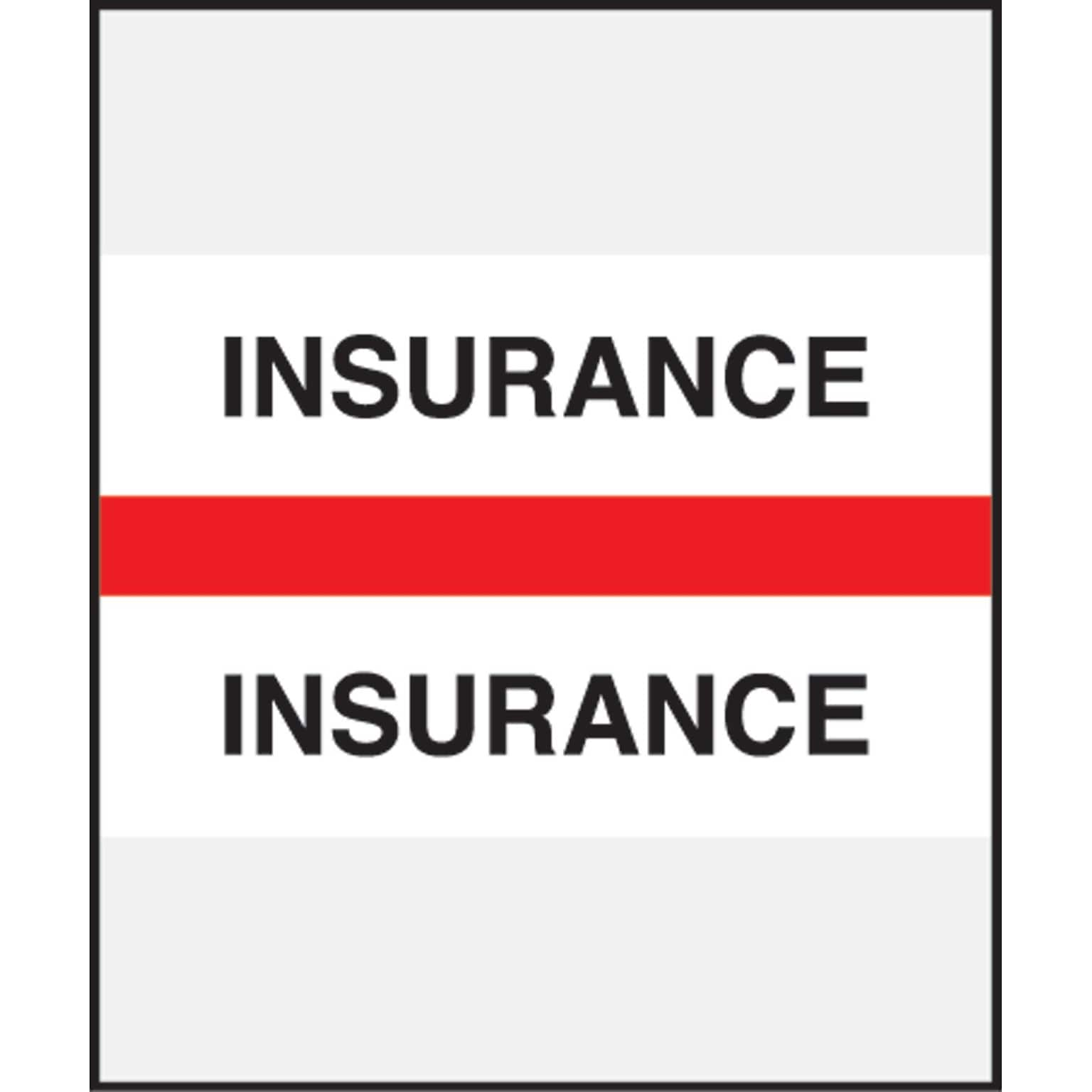 Medical Arts Press® Standard Preprinted Chart Divider Tabs; Insurance, Red