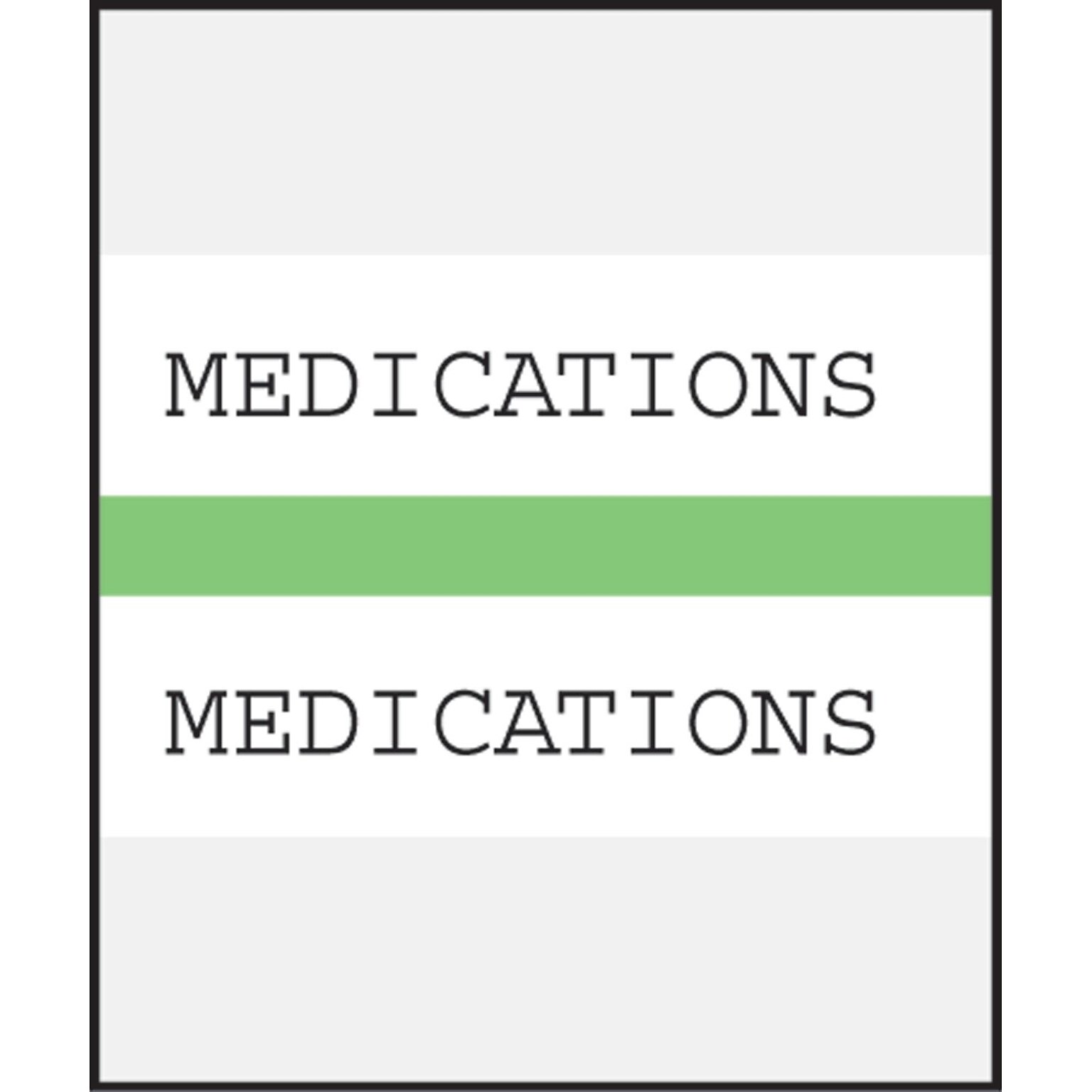 Medical Arts Press® Standard Preprinted Chart Divider Tabs; Medications, Light Green