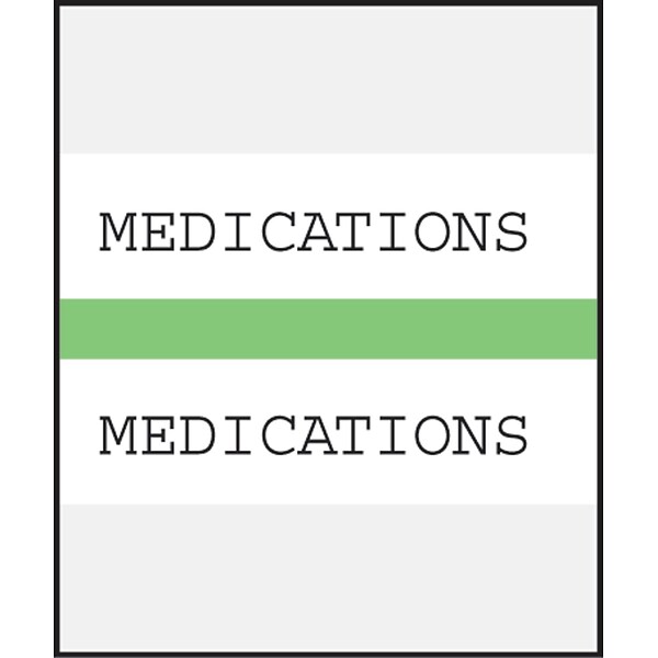 Medical Arts Press® Standard Preprinted Chart Divider Tabs; Medications, Light Green