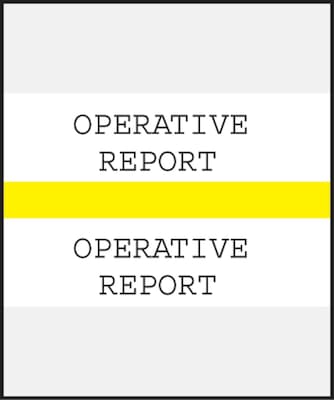 Medical Arts Press® Standard Preprinted Chart Divider Tabs; Operative Report, Yellow