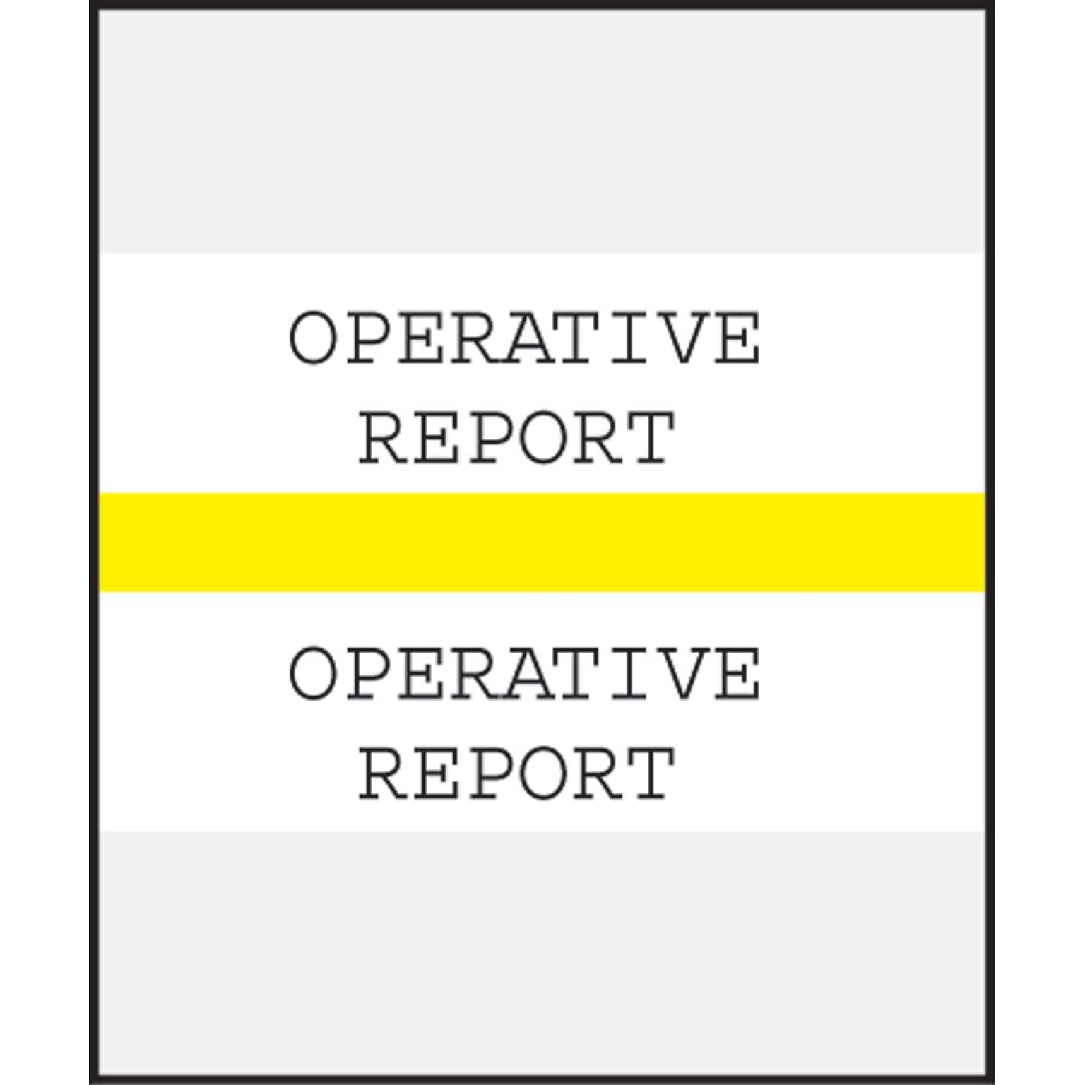 Medical Arts Press® Standard Preprinted Chart Divider Tabs; Operative Report, Yellow