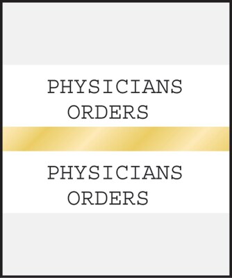 Medical Arts Press® Standard Preprinted Chart Divider Tabs; Physicians Orders, Gold