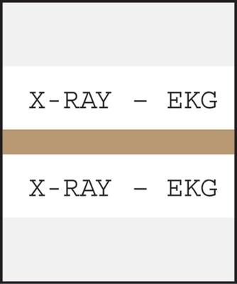 Medical Arts Press® Standard Preprinted Chart Divider Tabs; X-Ray®EKG, Tan