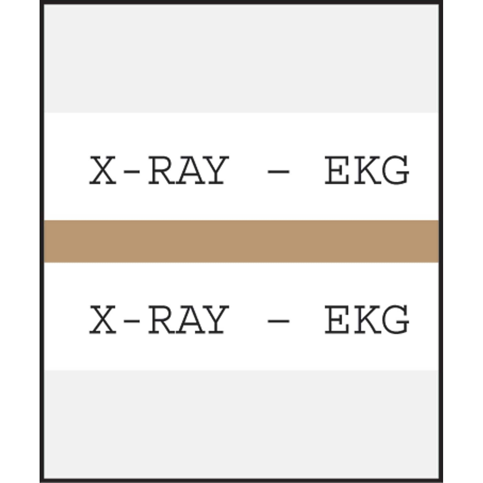 Medical Arts Press® Standard Preprinted Chart Divider Tabs; X-Ray®EKG, Tan