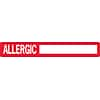 Allergy Warning Medical Labels, Allergic:, Red and White, 1x6-1/2, 100 Labels