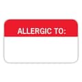 Medical Arts Press® Allergy Warning Medical Labels, Allergic To:, Red and White, 7/8x1-1/2, 250 Lab