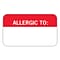 Medical Arts Press® Allergy Warning Medical Labels, Allergic To:, Red and White, 7/8x1-1/2, 250 Lab