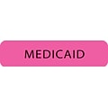 Insurance Chart File Medical Labels, Medicaid, Fluorescent Pink, 5/16x1-1/4, 500 Labels