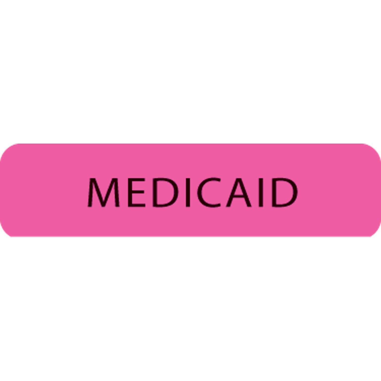 Insurance Chart File Medical Labels, Medicaid, Fluorescent Pink, 5/16x1-1/4, 500 Labels