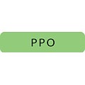 Insurance Chart File Medical Labels, PPO, Fluorescent Green, 1-1/4x5/16, 500 Labels