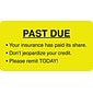 Medical Arts Press® Patient Insurance Labels, Past Due, Fluorescent Chartreuse, 1-3/4x3-1/4", 500 Labels