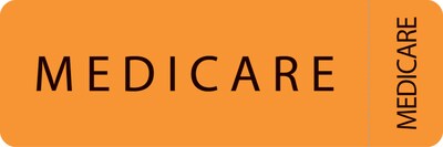 File Folder Insurance Labels, Medicare, Fluorescent Orange, 1x3, 500 Labels