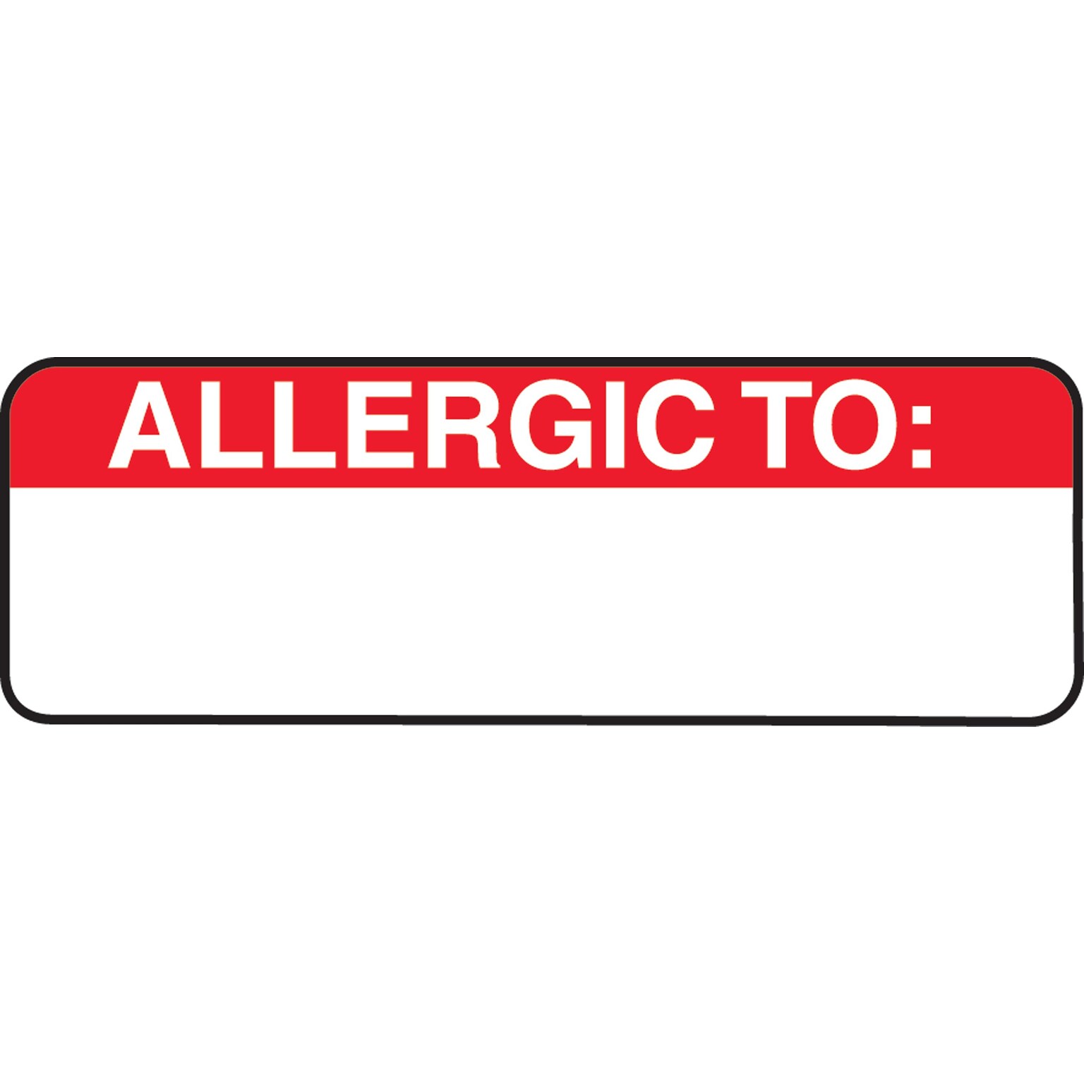 Medical Arts Press® Allergy Warning Medical Labels, Allergic To:, Red and White, 1x3, 250 Labels