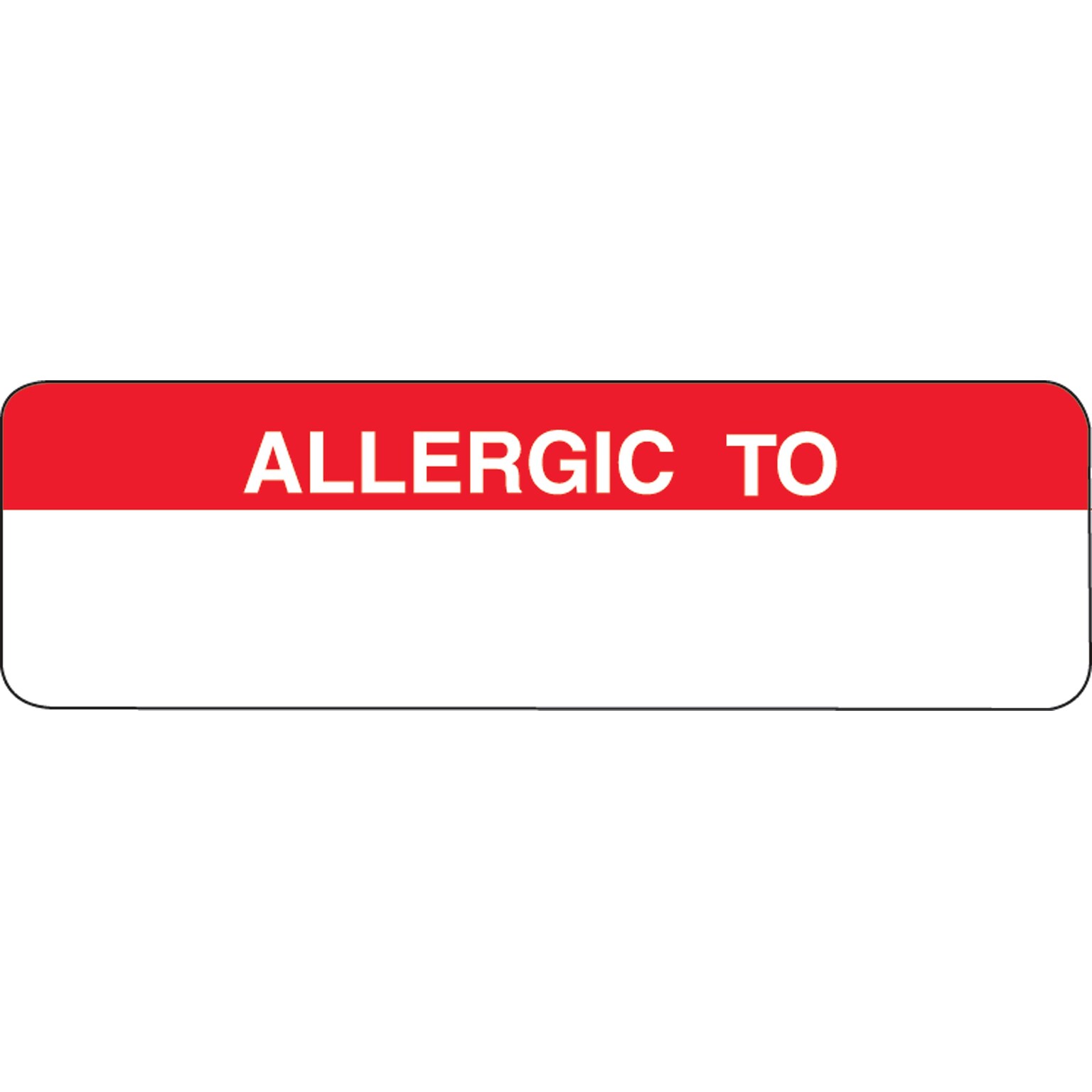 Allergy Warning Medical Labels, Allergic To, Red and White, 3/4x2-1/2, 300 Labels