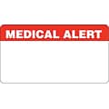 Chart Alert Medical Labels, Medical Alert, Red and White, 1-3/4x3-1/4, 250 Labels