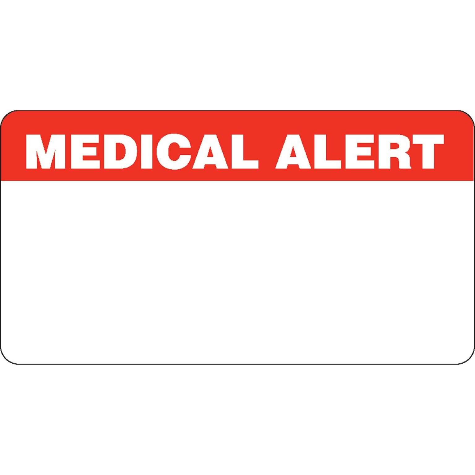 Medical Arts Press® Chart Alert Medical Labels, Medical Alert, Red and White, 1-3/4x3-1/4, 500 Labels