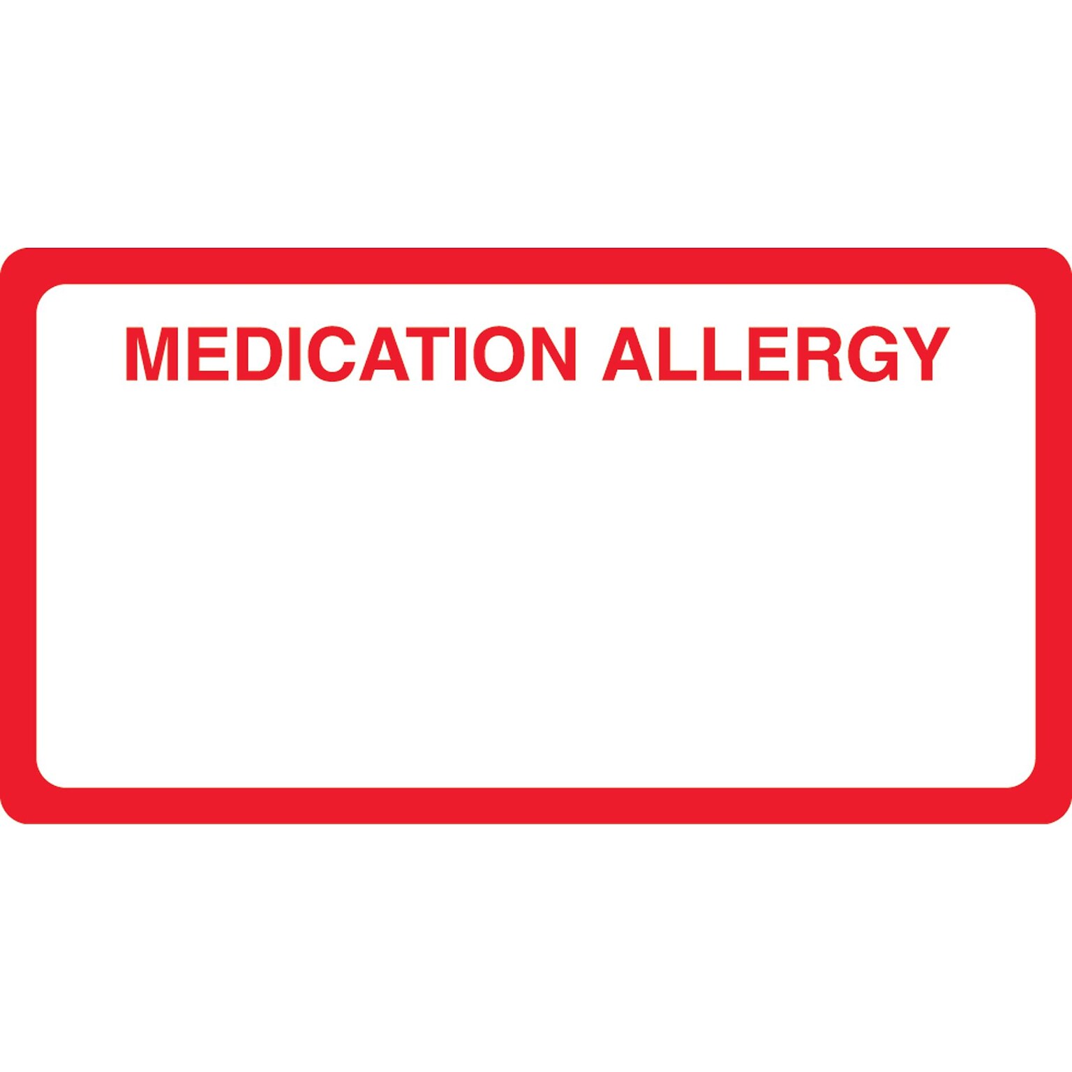 Medical Arts Press® Allergy Warning Medical Labels, Medication Allergy, Red and White, 1-3/4x3-1/4, 500 Labels