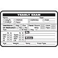 Veterinary Examination Medical Labels, Yearly Exam, White, 2.5 x 4 inch, 100/Pack