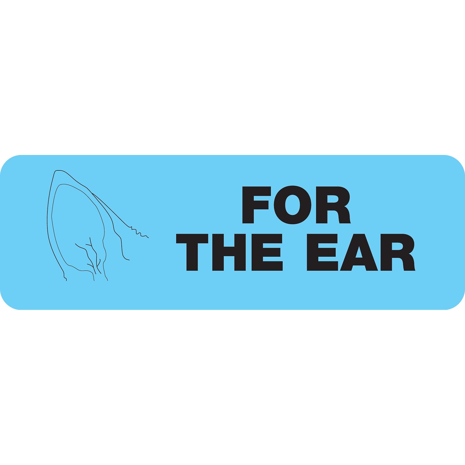 Veterinary Medication Instruction Labels, For the Ear, Light Blue, 1/2x1-1/2, 500 Labels