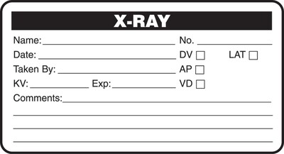 X-Ray Medical Labels, X-RAY, White, 1-3/4x3-1/4, 500 Labels