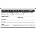 Patient Record Labels, Privacy Practices Acknowledgement, White, 1-3/4x3-1/4, 500 Labels