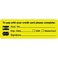 Medical Arts Press® Reminder & Thank You Collection Labels, pay w/your credit card, Fl Chartreuse, 1