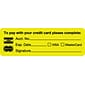 Medical Arts Press® Reminder & Thank You Collection Labels, pay w/your credit card, Fl Chartreuse, 1x3", 500 Labels