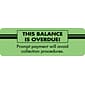 Medical Arts Press® Past Due Collection Labels, This Balance Is Overdue!, Fluorescent Green, 1x3", 500 Labels