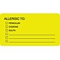 Medical Arts Press® Allergy Warning Medical Labels, Allergic To:, Fluorescent Chartreuse, 1-3/4x3-1/4", 500 Labels