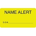 Medical Arts Press® Chart Alert Medical Labels, Name Alert, Fluorescent Chartreuse, 1-3/4x3-1/4, 50