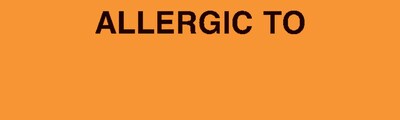 Medical Arts Press® Allergy Warning Medical Labels, Allergic To:, Fluorescent Orange, 3/4x2-1/2, 30