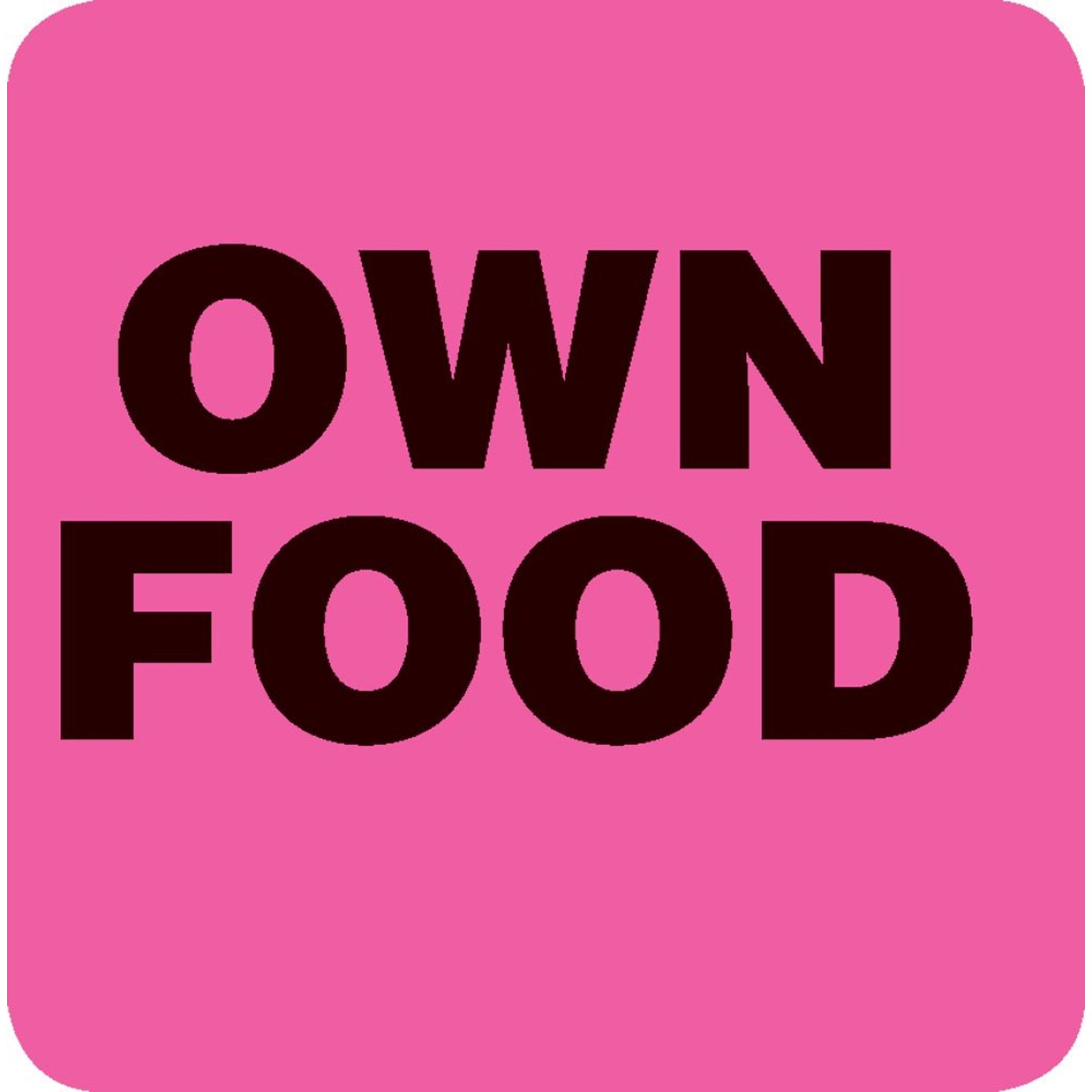 Small Shape Alert Pre-Printed Labels, Own Food, Fluorescent Pink, 1x1, 500 Labels