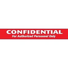 Patient Record Labels, Confidential, Red, 1x6-1/2, 100 Labels