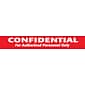 Patient Record Labels, Confidential, Red, 1x6-1/2", 100 Labels