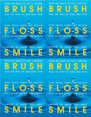 Medical Arts Press® Dental Laser Postcards, Brush, Floss, Smile