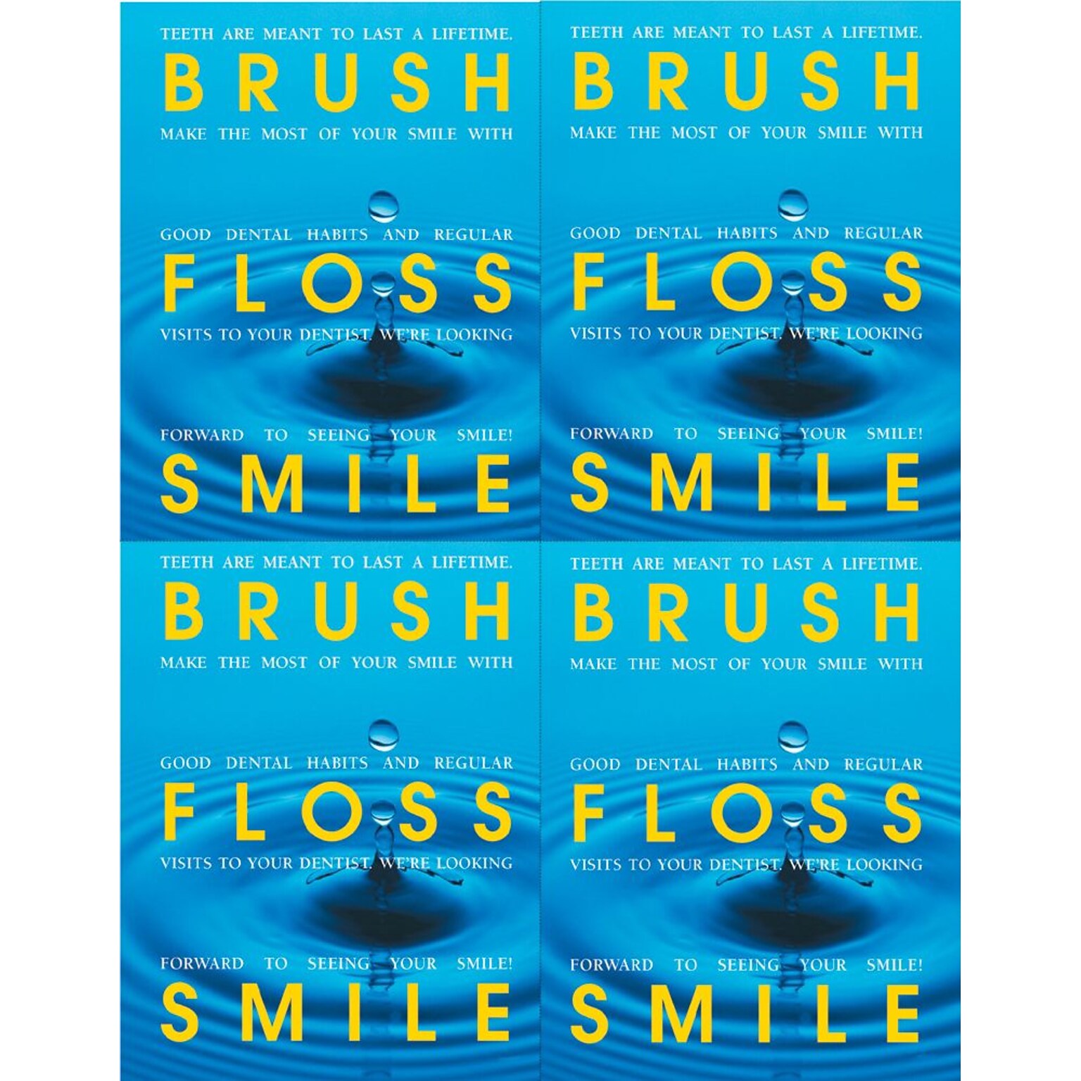 Medical Arts Press® Dental Laser Postcards, Brush, Floss, Smile