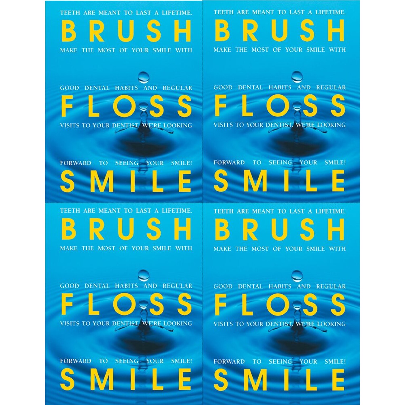 Medical Arts Press® Dental Laser Postcards, Brush, Floss, Smile